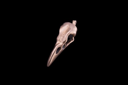 Raven Skull   Made of bronze Lenght: 5 cm / 1.97 in Width:  1,5 cm / 0.59 in
