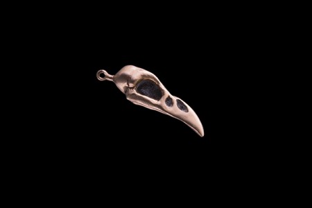 Raven Skull   Made of bronze Lenght: 5 cm / 1.97 in Width:  1,5 cm / 0.59 in